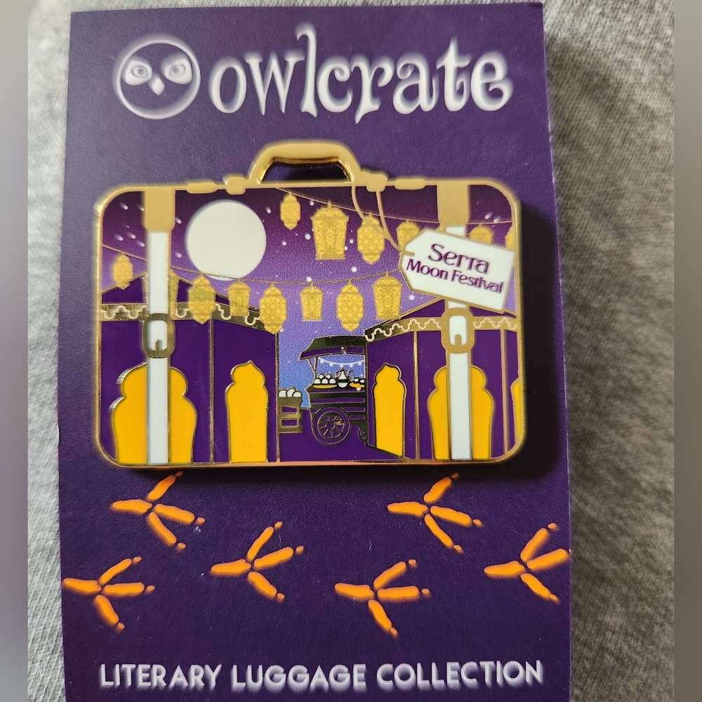 OwlCrate Literary Luggage Enamel Pin